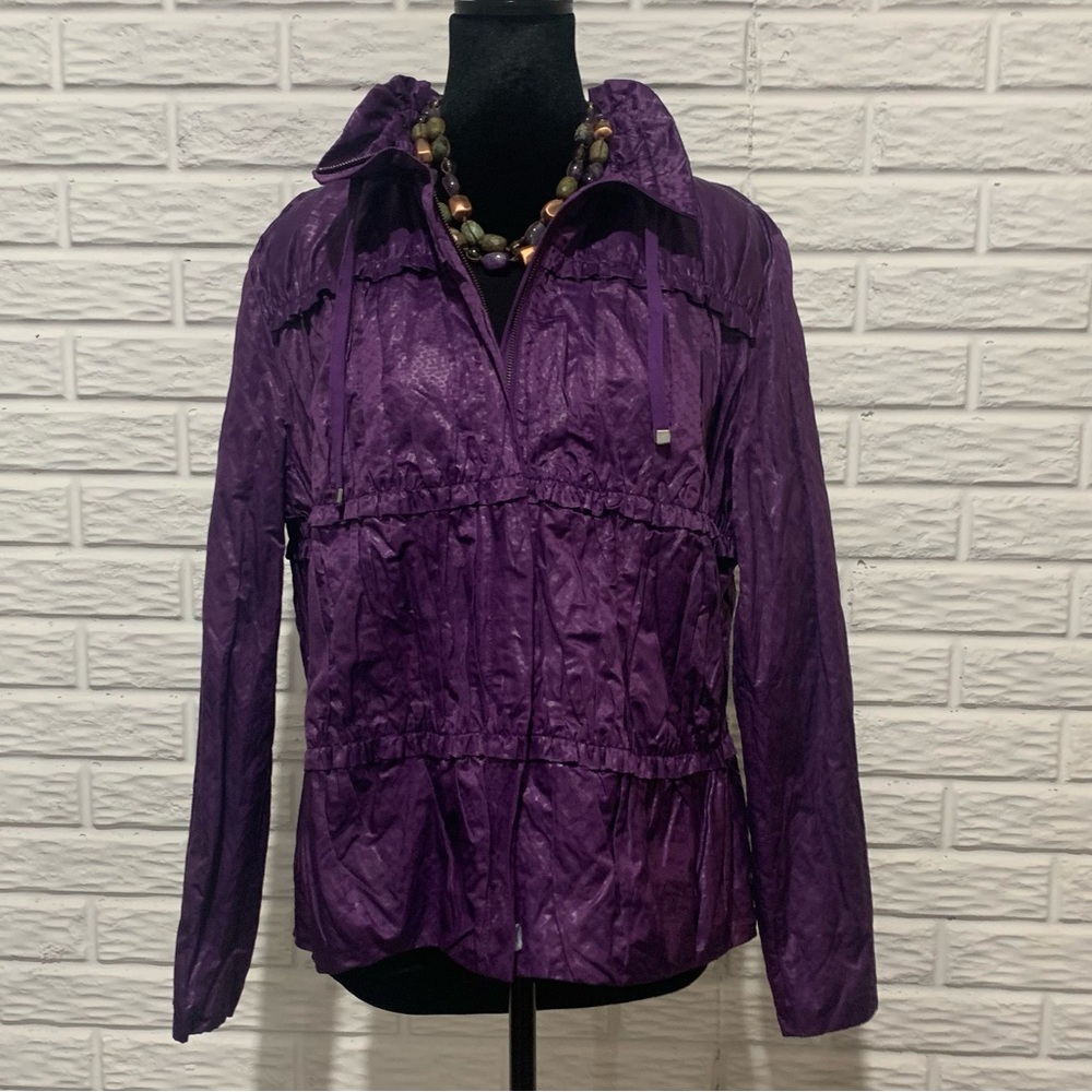 New Chicos Rain or Shine Purple SZ 2 Jacket W/FREE NECKLACE